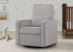 Gliders & Recliners*Delta Children Noah Upholstered Swivel Glider Frost Grey (1543)