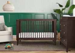 Baby Cribs*Delta Children Ollie 4-in-1 Convertible Crib Walnut Espresso (1324)