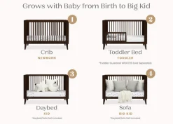 Baby Cribs*Delta Children Ollie 4-in-1 Convertible Crib Walnut Espresso (1324)