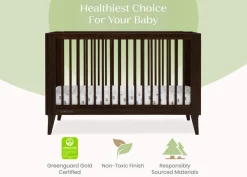 Baby Cribs*Delta Children Ollie 4-in-1 Convertible Crib Walnut Espresso (1324)