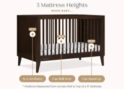 Baby Cribs*Delta Children Ollie 4-in-1 Convertible Crib Walnut Espresso (1324)