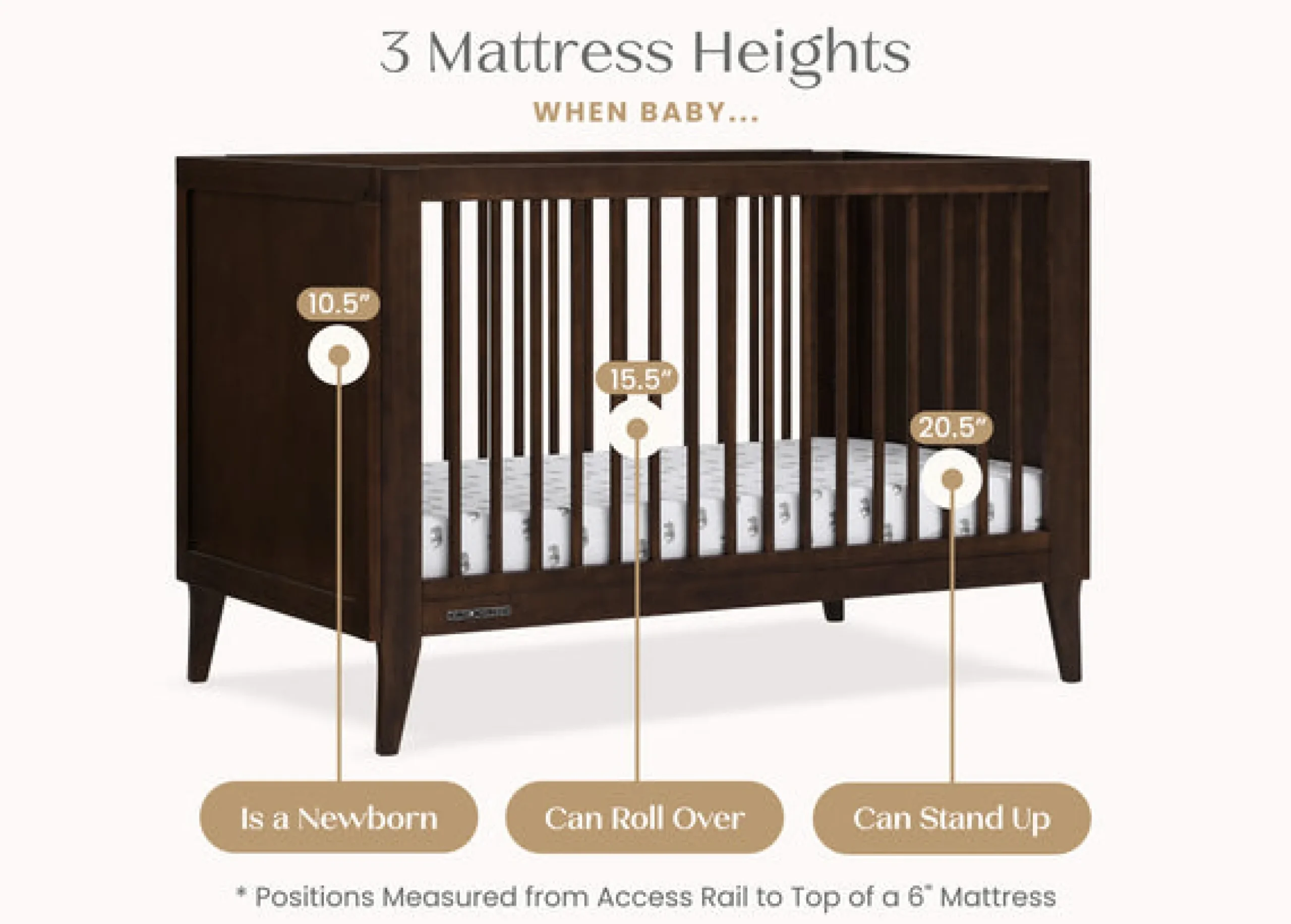 Baby Cribs*Delta Children Ollie 4-in-1 Convertible Crib Walnut Espresso (1324)