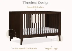 Baby Cribs*Delta Children Ollie 4-in-1 Convertible Crib Walnut Espresso (1324)
