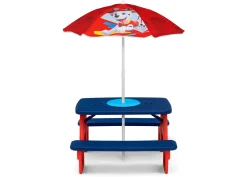 Picnic Tables*Delta Children PAW Patrol 4 Seat Activity Picnic Table with Umbrella and Lego Compatible Tabletop