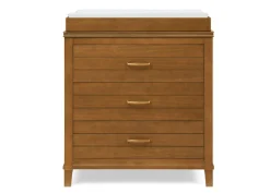 Dressers & Changing Tables|Dressers*Delta Children Phoebe 3 Drawer Dresser with Interlocking Drawers Chestnut (836)