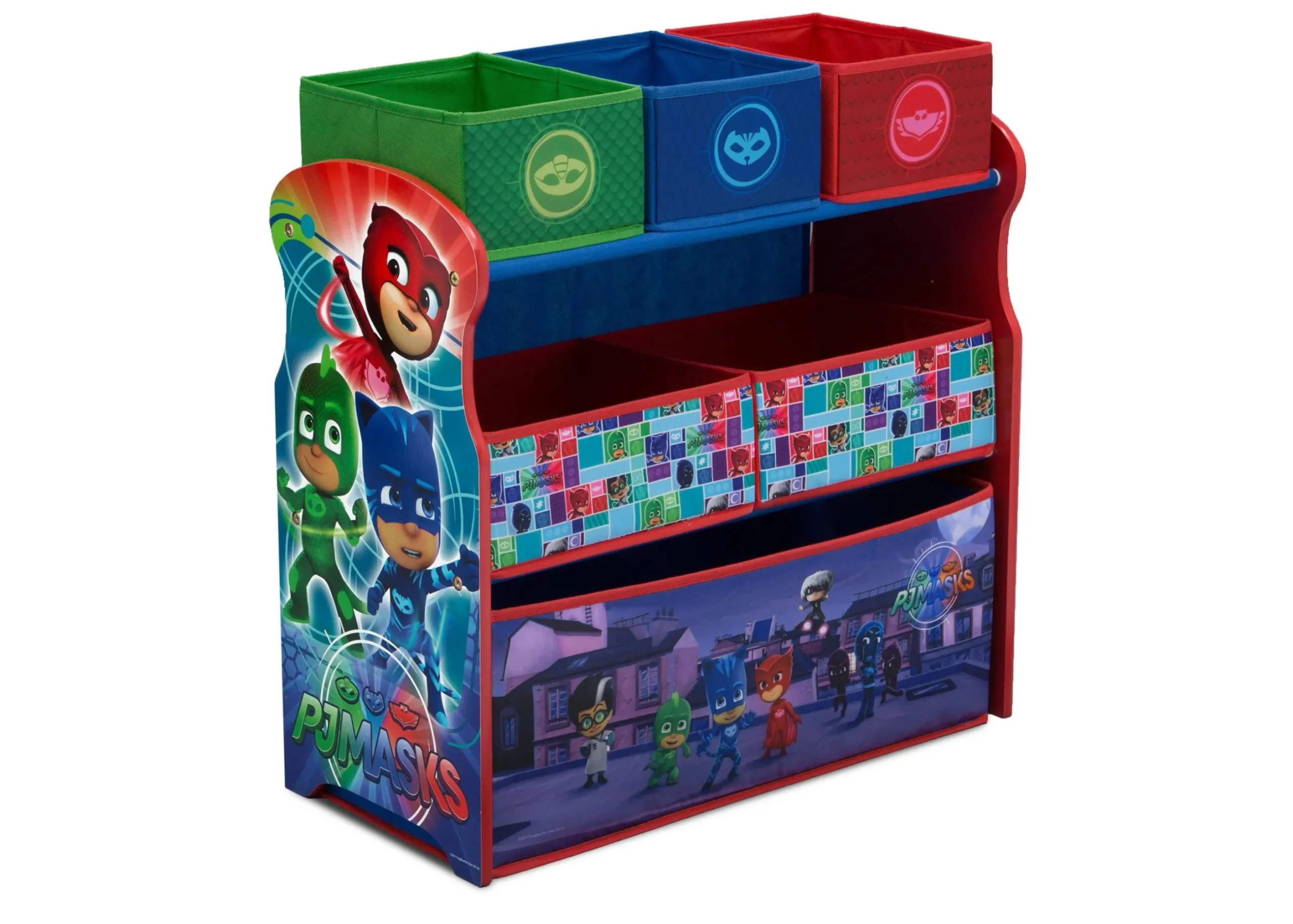 Toy Storage & Bookcases|Book & Toy Storage*Delta Children PJ Masks Multi-Bin Toy Organizer
