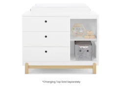 Dressers & Changing Tables|Dressers*Delta Children Poppy 3 Drawer Dresser with Cubbies and Interlocking Drawers Bianca White with Natural (123)