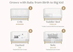 Baby Cribs*Delta Children Poppy 4-in-1 Convertible Crib Bianca White with Natural (123)