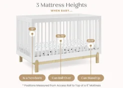 Baby Cribs*Delta Children Poppy 4-in-1 Convertible Crib Bianca White with Natural (123)