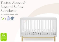 Baby Cribs*Delta Children Poppy 4-in-1 Convertible Crib Bianca White with Natural (123)