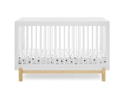 Baby Cribs*Delta Children Poppy 4-in-1 Convertible Crib Bianca White with Natural (123)