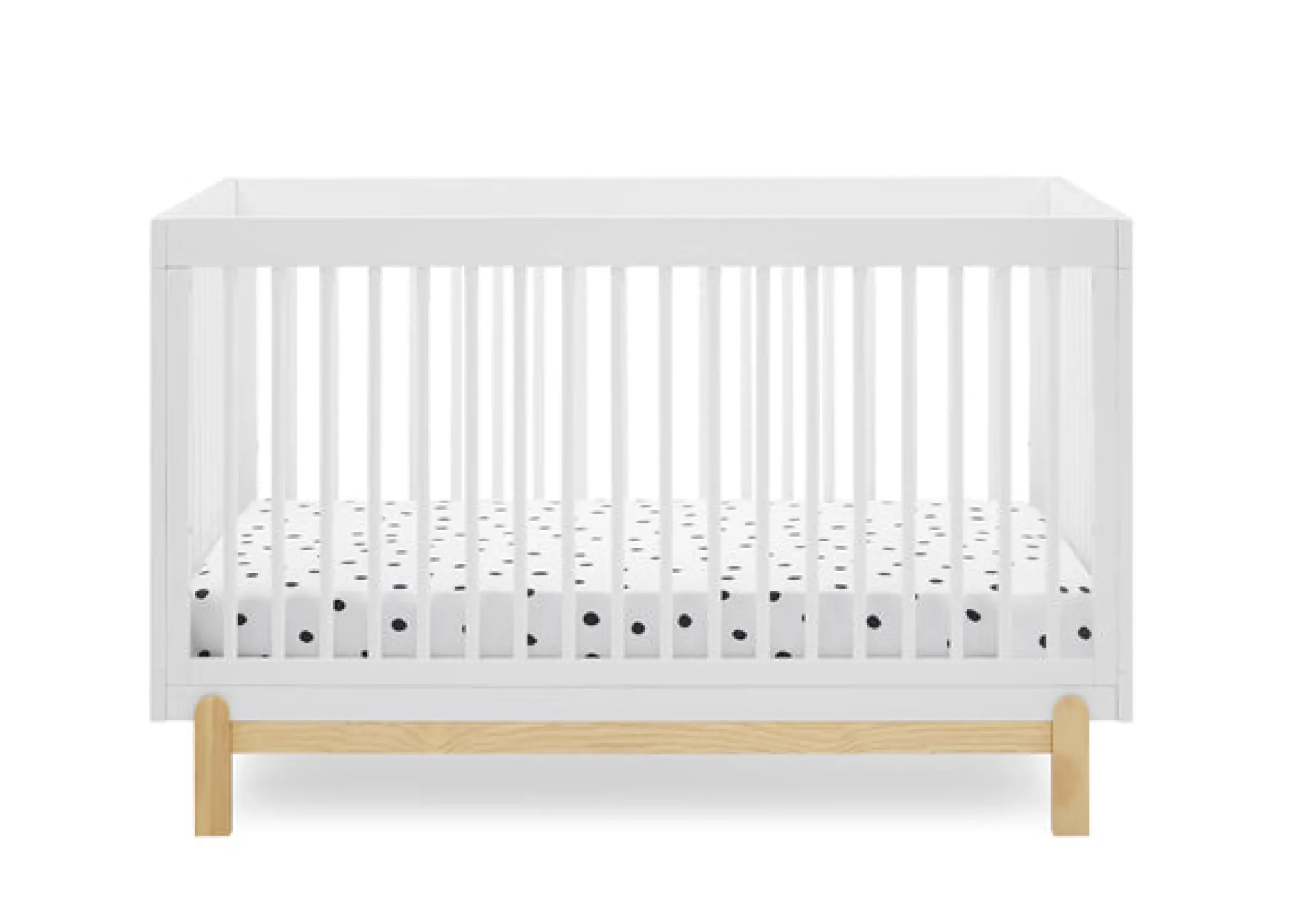 Baby Cribs*Delta Children Poppy 4-in-1 Convertible Crib Bianca White with Natural (123)