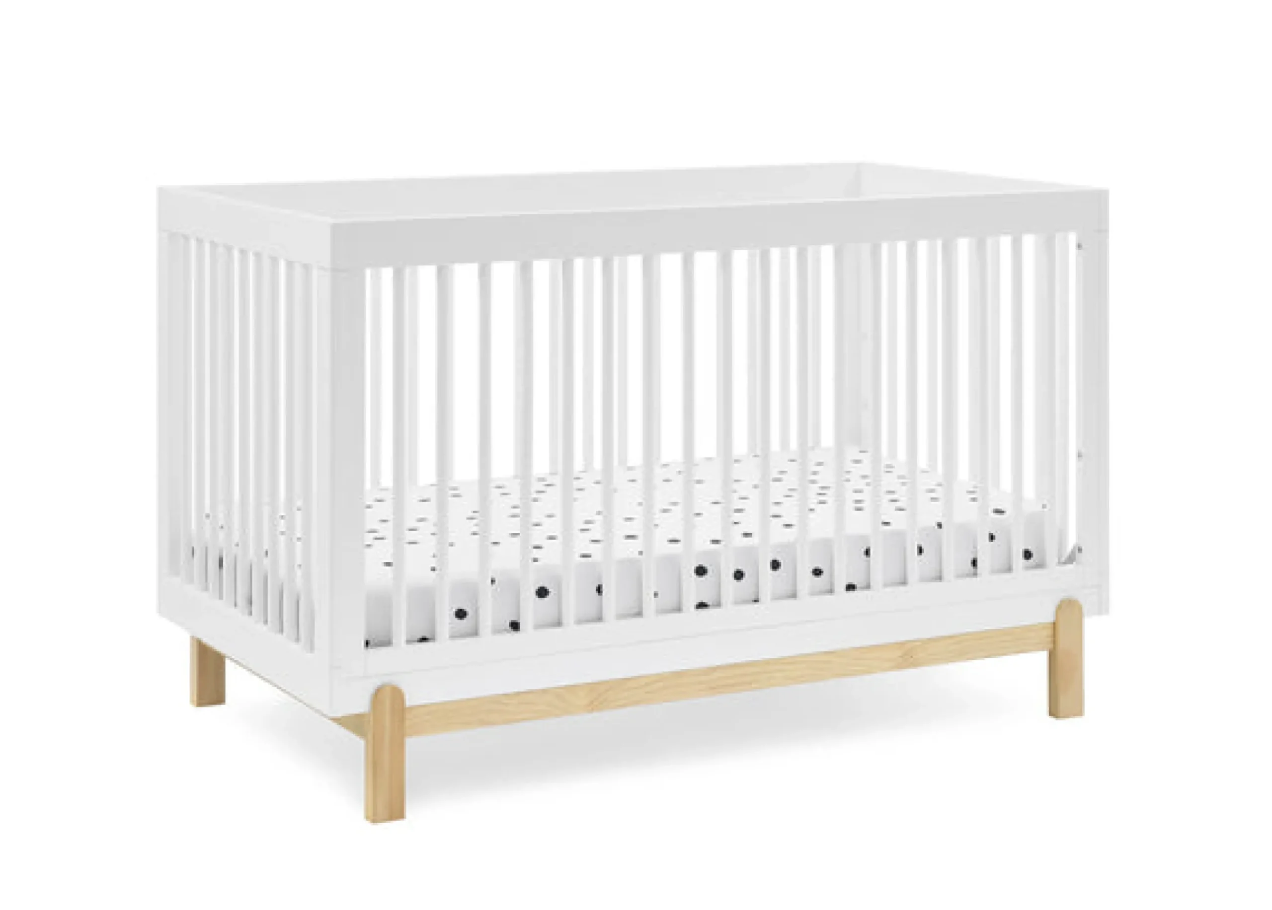 Baby Cribs*Delta Children Poppy 4-in-1 Convertible Crib Bianca White with Natural (123)