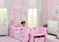 Twin Beds|Toddler Beds*Delta Children Princess Carriage Convertible Toddler-to-Twin Bed