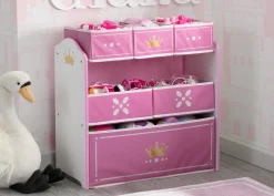 Toy Storage & Bookcases|Book & Toy Storage*Delta Children Princess Crown Multi-Bin Toy Organizer