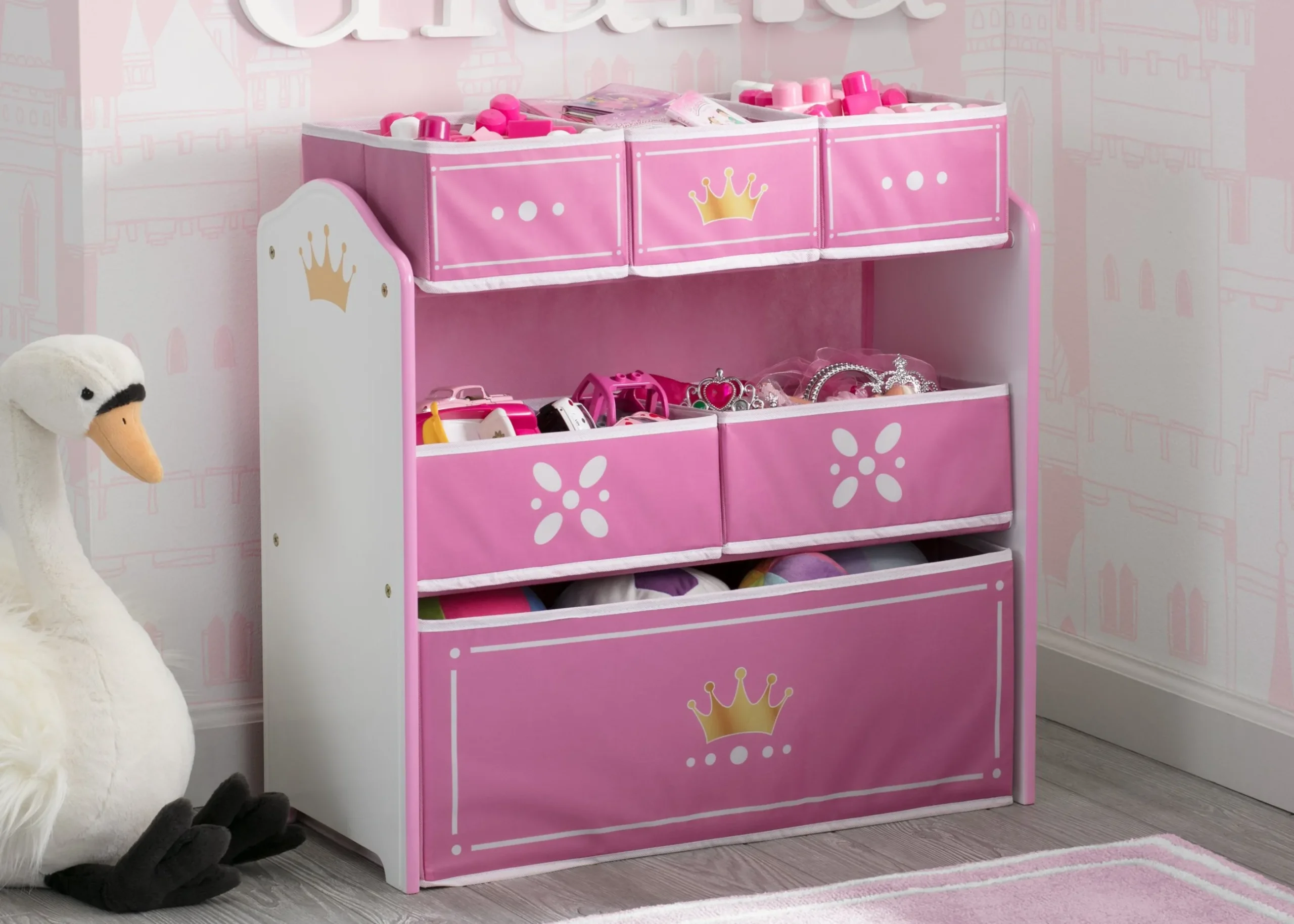 Toy Storage & Bookcases|Book & Toy Storage*Delta Children Princess Crown Multi-Bin Toy Organizer