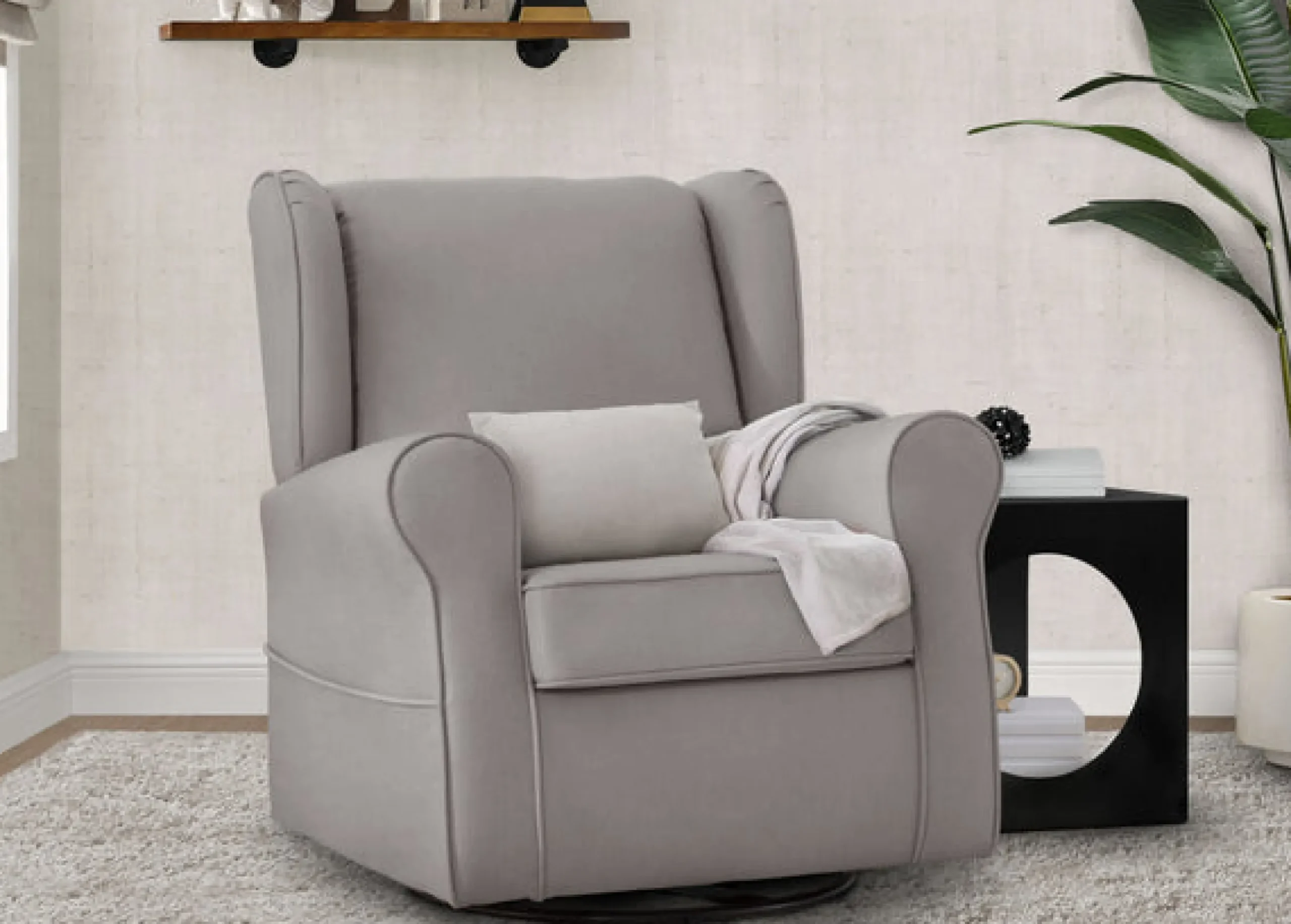 Gliders & Recliners*Delta Children Reston Nursery Glider Swivel Rocker Chair French Grey (1304)