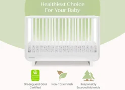 Baby Cribs*Delta Children Rhodes 4-in-1 Convertible Crib Bianca White (130)
