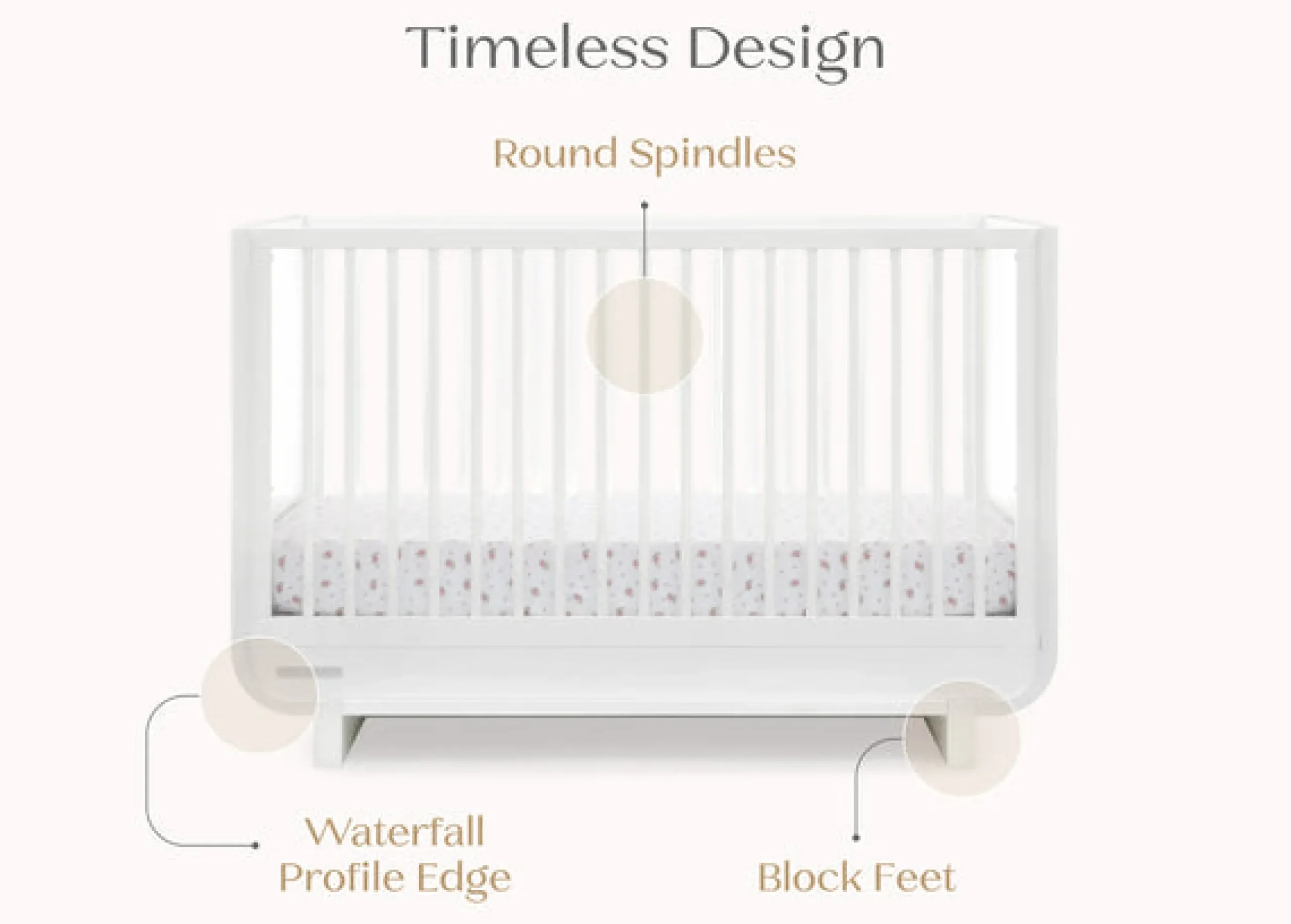 Baby Cribs*Delta Children Rhodes 4-in-1 Convertible Crib Bianca White (130)