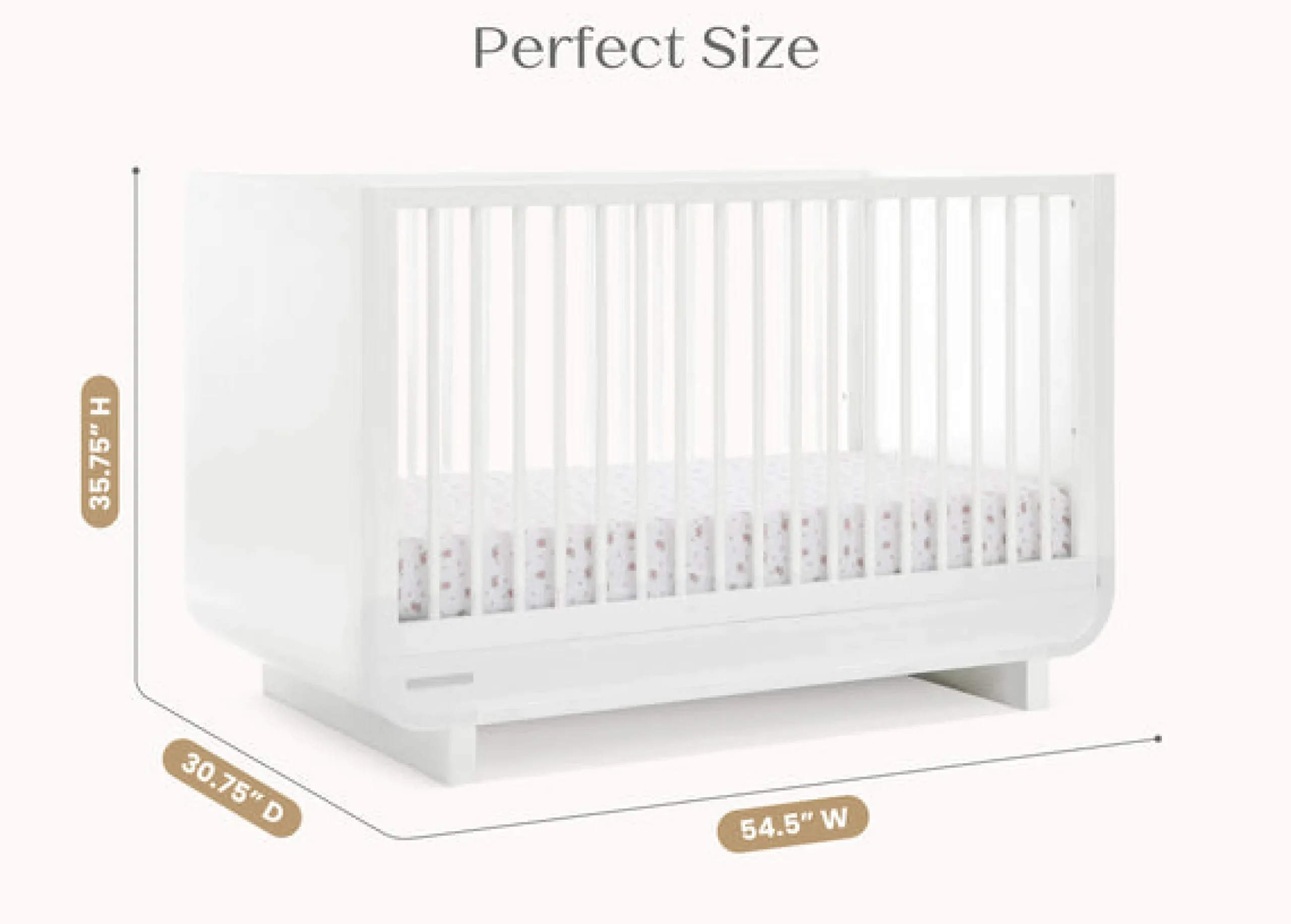 Baby Cribs*Delta Children Rhodes 4-in-1 Convertible Crib Bianca White (130)