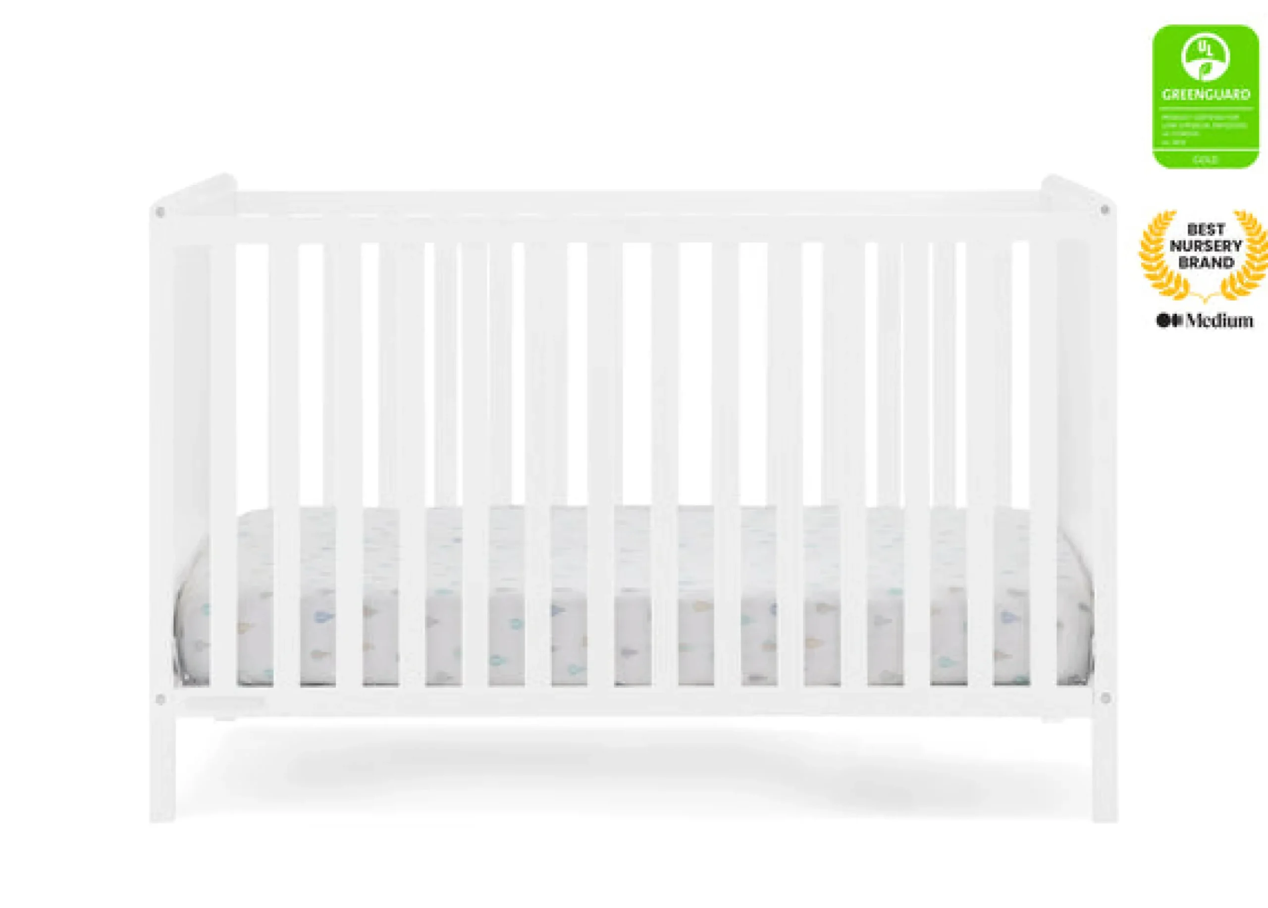 Baby Cribs*Delta Children Ruby 6-in-1 Convertible Crib & Changing Table 2-Piece Set Bianca White (130)