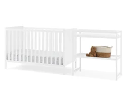 Baby Cribs*Delta Children Ruby 6-in-1 Convertible Crib & Changing Table 2-Piece Set Bianca White (130)
