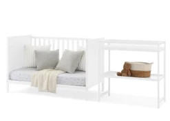 Baby Cribs*Delta Children Ruby 6-in-1 Convertible Crib & Changing Table 2-Piece Set Bianca White (130)