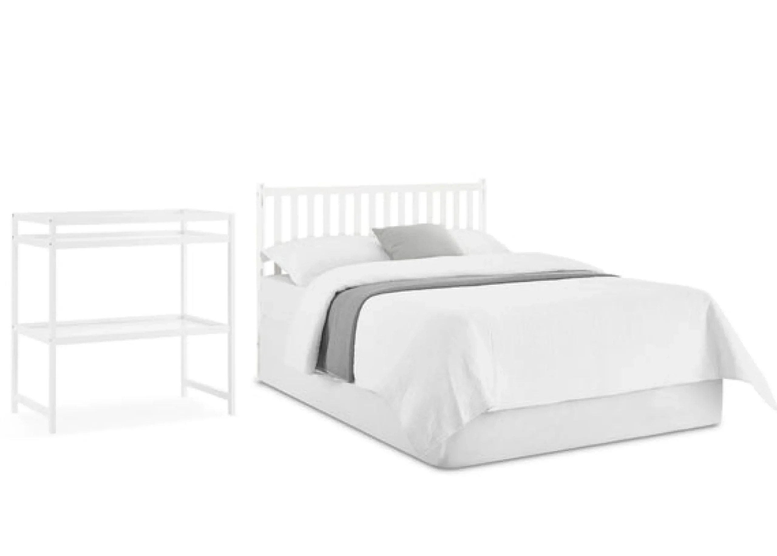 Baby Cribs*Delta Children Ruby 6-in-1 Convertible Crib & Changing Table 2-Piece Set Bianca White (130)