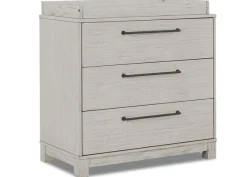 Dressers & Changing Tables|Dressers*Simmons Kids Rustic 3 Drawer Dresser with Interlocking Drawers Rustic Mist (1373)