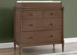Dressers & Changing Tables|Dressers*Delta Children Saint 4 Drawer Dresser with Changing Top and Interlocking Drawers Teak Brown (1526)