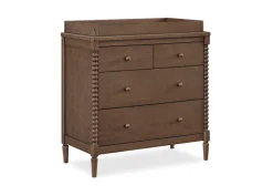 Dressers & Changing Tables|Dressers*Delta Children Saint 4 Drawer Dresser with Changing Top and Interlocking Drawers Teak Brown (1526)