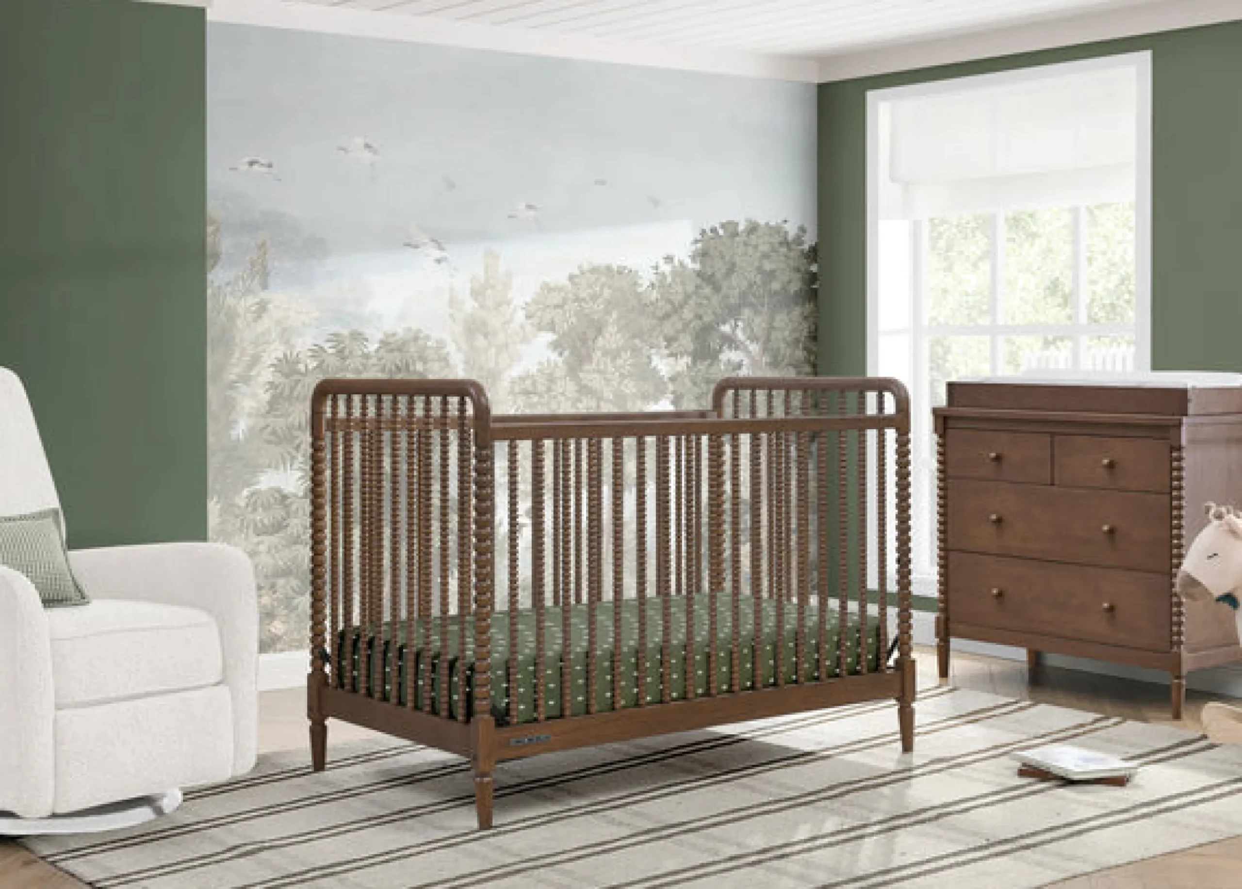 Baby Cribs*Delta Children Saint 4-in-1 Convertible Crib Teak Brown (1526)