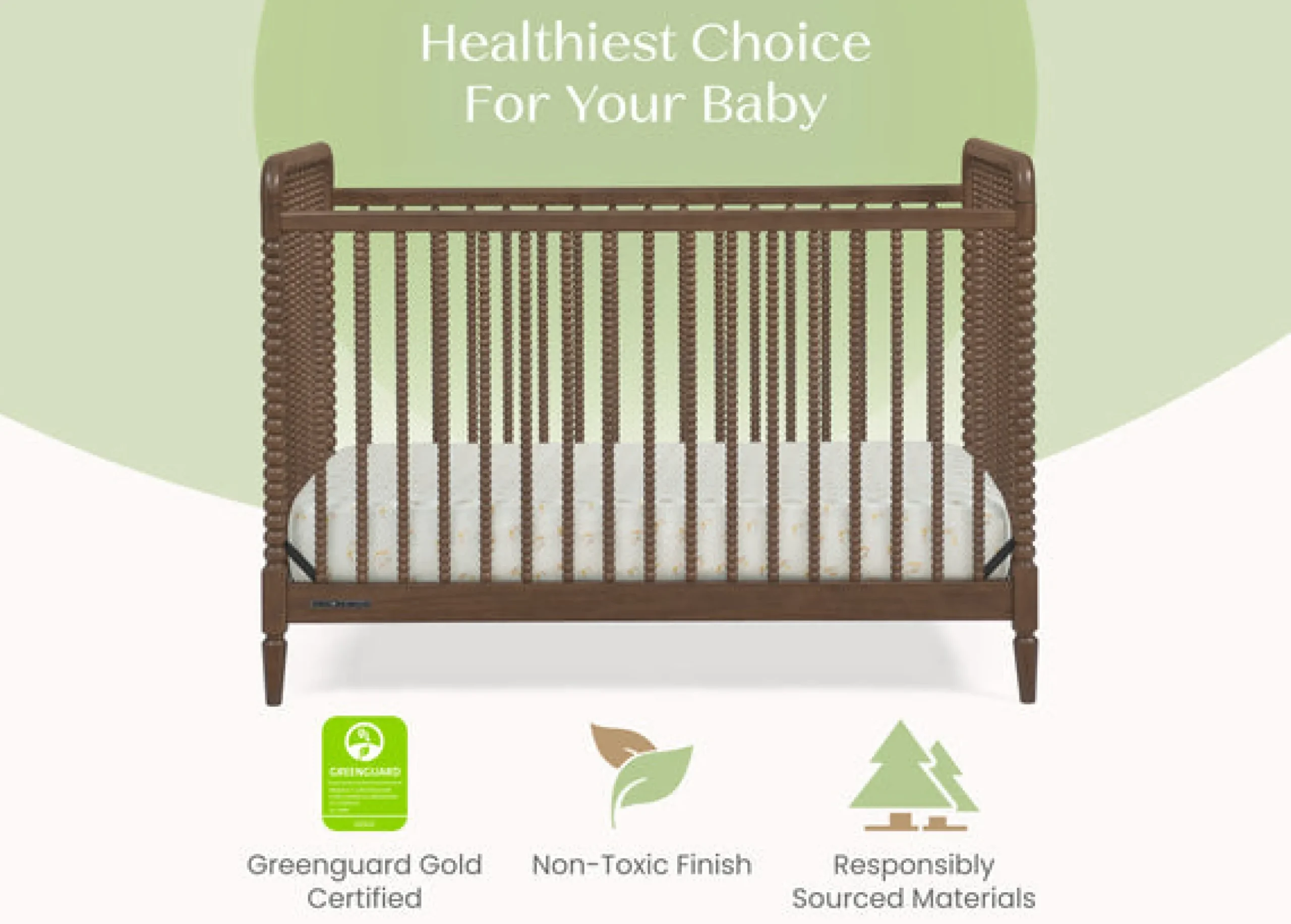 Baby Cribs*Delta Children Saint 4-in-1 Convertible Crib Teak Brown (1526)