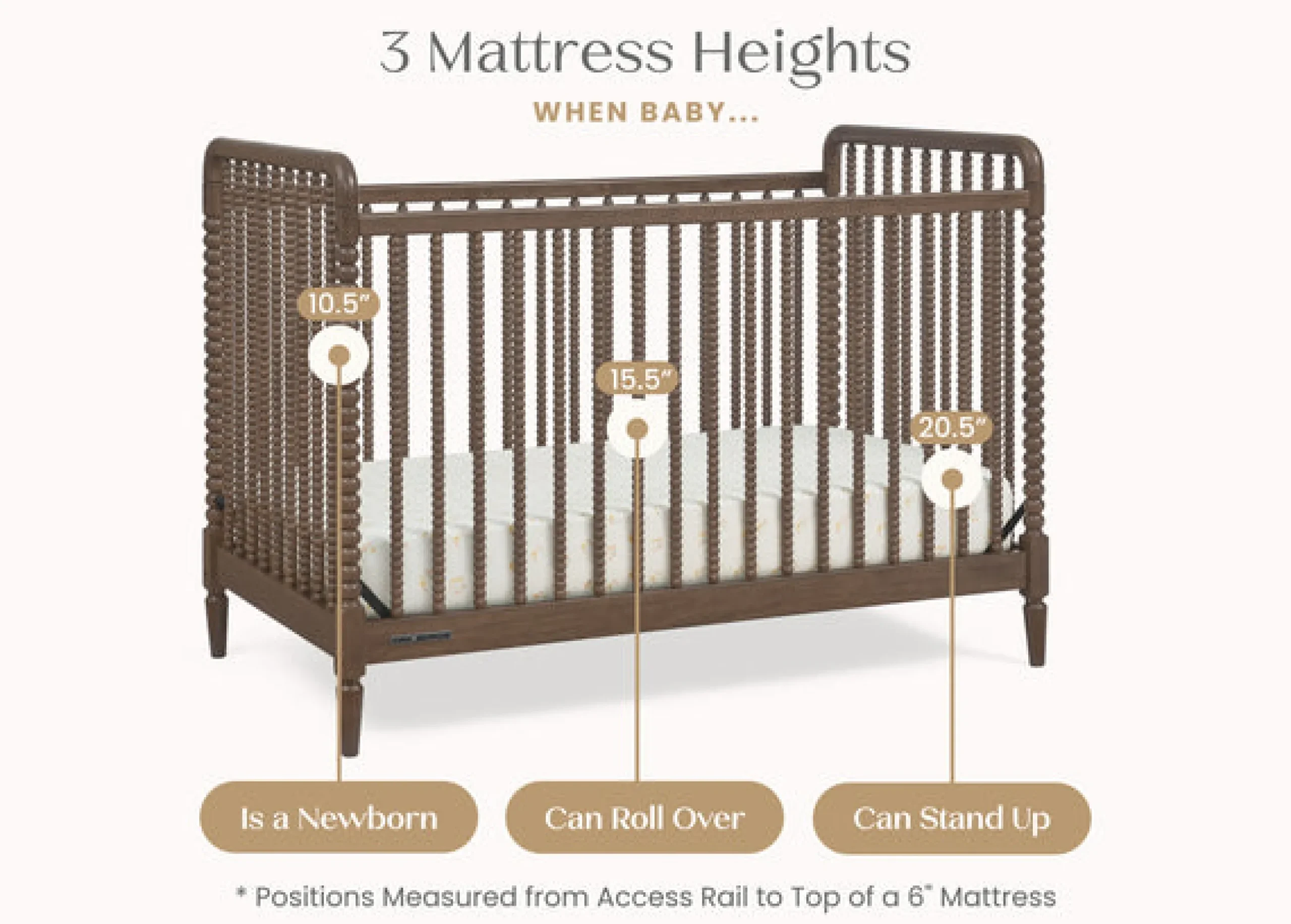 Baby Cribs*Delta Children Saint 4-in-1 Convertible Crib Teak Brown (1526)