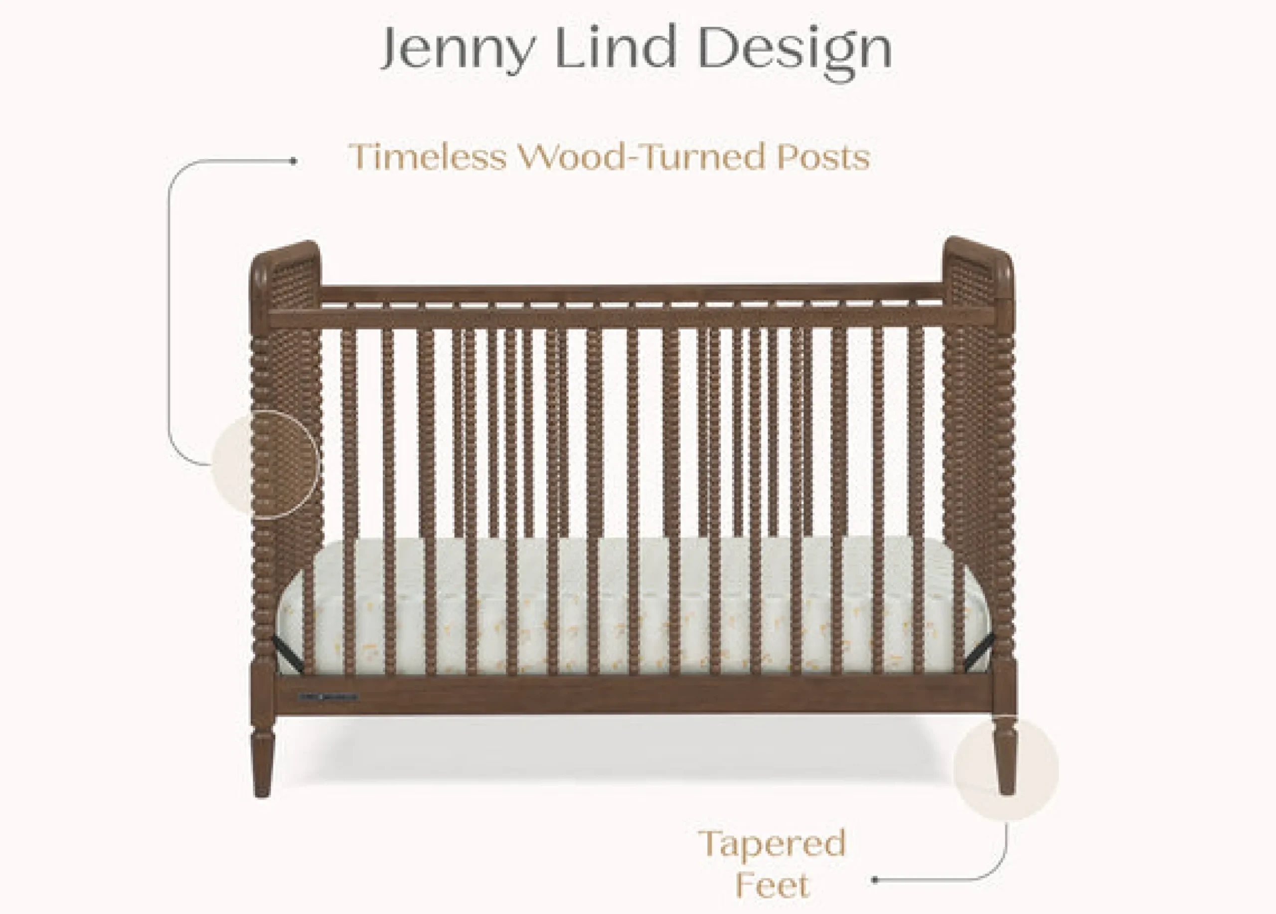 Baby Cribs*Delta Children Saint 4-in-1 Convertible Crib Teak Brown (1526)