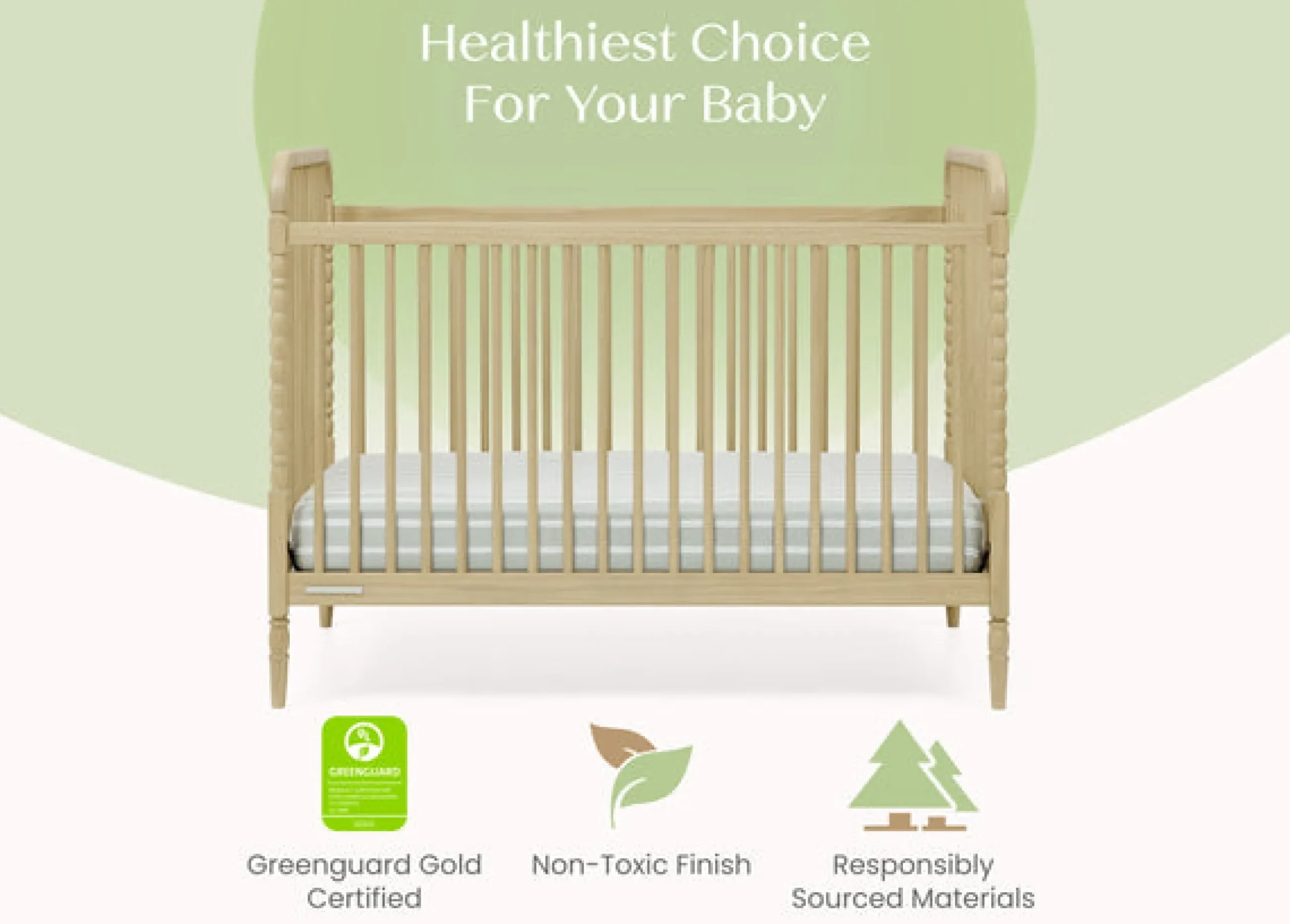 Baby Cribs*Delta Children Serena 4-in-1 Convertible Crib Natural Sandstone (1544)