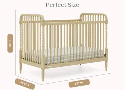 Baby Cribs*Delta Children Serena 4-in-1 Convertible Crib Natural Sandstone (1544)