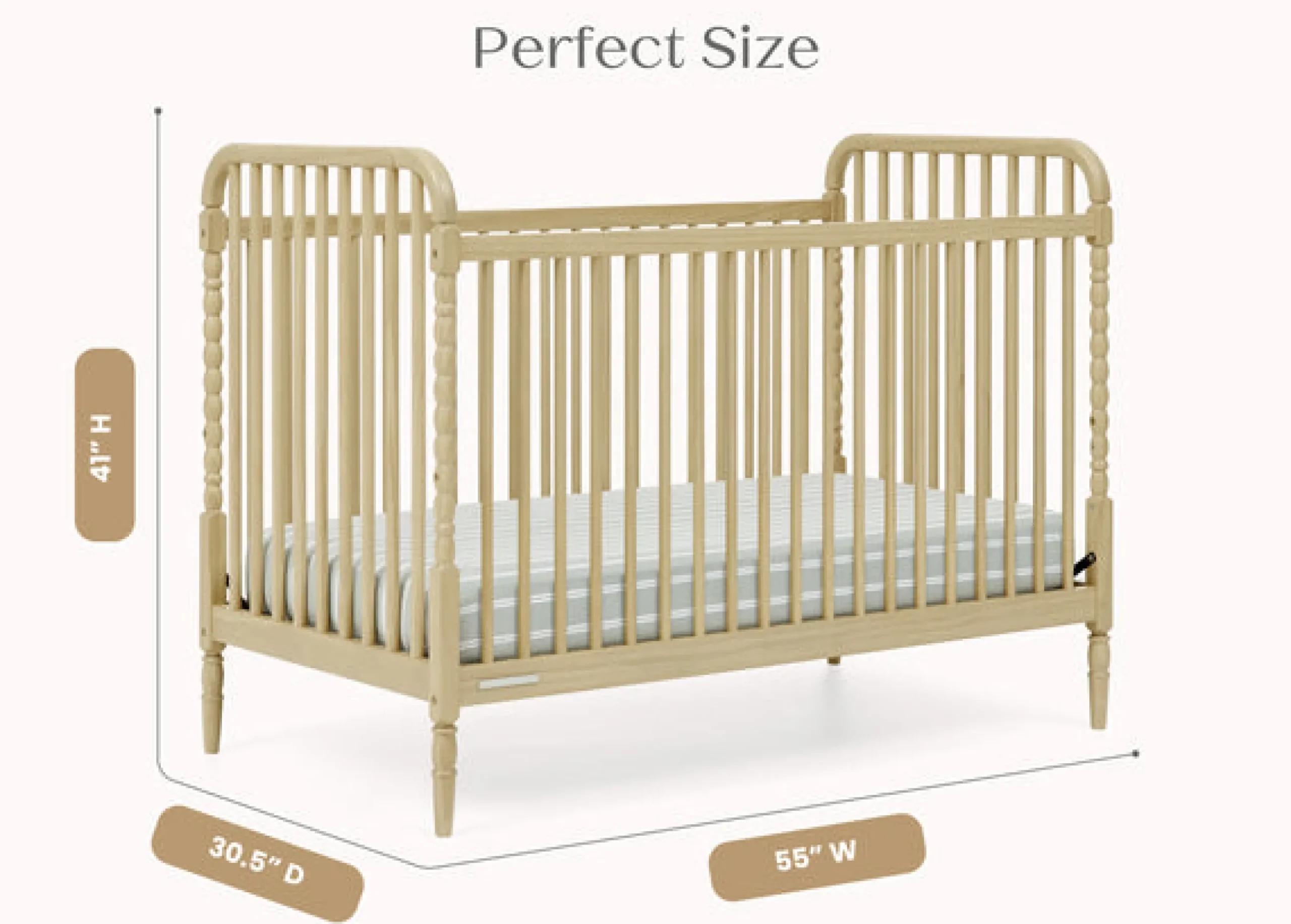 Baby Cribs*Delta Children Serena 4-in-1 Convertible Crib Natural Sandstone (1544)