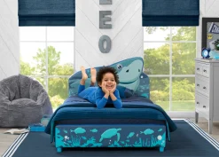 Twin Beds*Delta Children Shark Upholstered Twin Bed