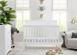 Baby Cribs*Delta Children Skylar 4-in-1 Convertible Crib Bianca White (130)