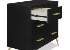Dressers & Changing Tables|Dressers*Delta Children Sloane 4 Drawer Dresser with Changing Top and Interlocking Drawers Ebony with Melted Bronze (1500)