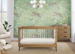 Baby Cribs*Delta Children Sloane 4-in-1 Acrylic Convertible Crib Acorn with Matte Black (786)