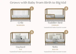 Baby Cribs*Delta Children Sloane 4-in-1 Acrylic Convertible Crib Acorn with Matte Black (786)