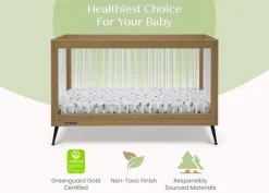 Baby Cribs*Delta Children Sloane 4-in-1 Acrylic Convertible Crib Acorn with Matte Black (786)
