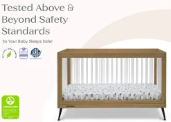 Baby Cribs*Delta Children Sloane 4-in-1 Acrylic Convertible Crib Acorn with Matte Black (786)