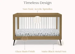 Baby Cribs*Delta Children Sloane 4-in-1 Acrylic Convertible Crib Acorn with Matte Black (786)