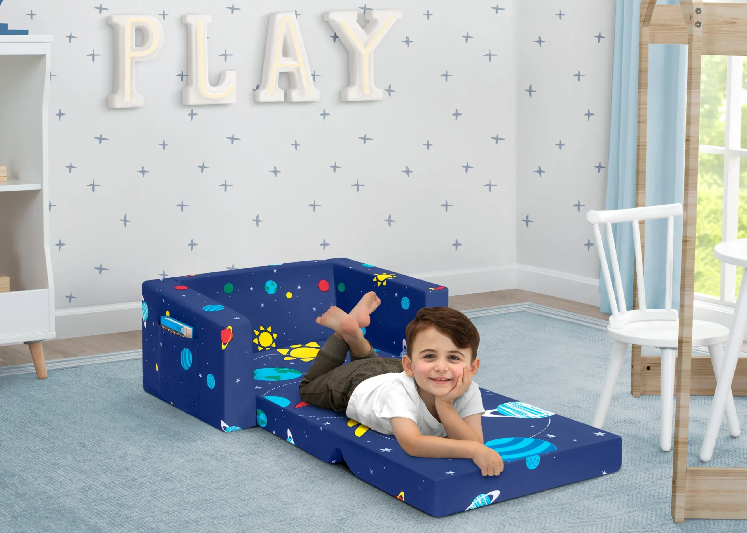 Kids’ Chairs*Delta Children Spaceship Cozee Flip Out Chair - 2-in-1 Convertible Chair to Lounger for Kids