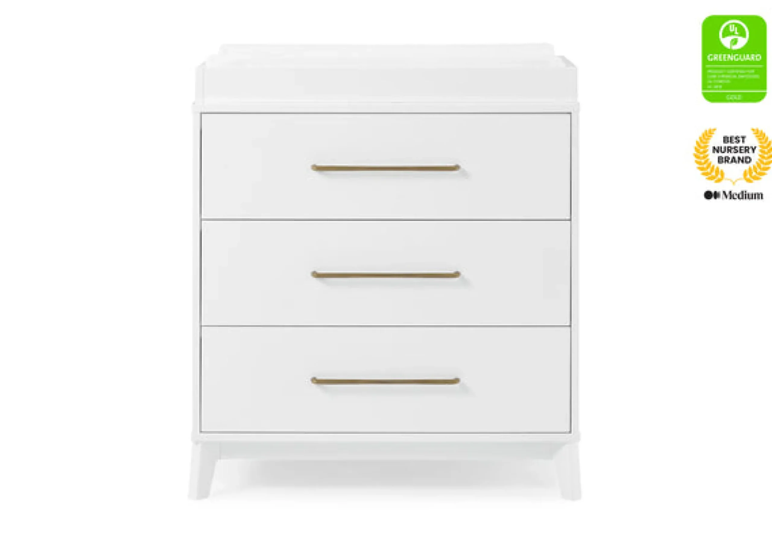 Dressers & Changing Tables|Dressers*Delta Children Spencer 3 Drawer Dresser with Changing Top and Interlocking Drawers Bianca White (130)