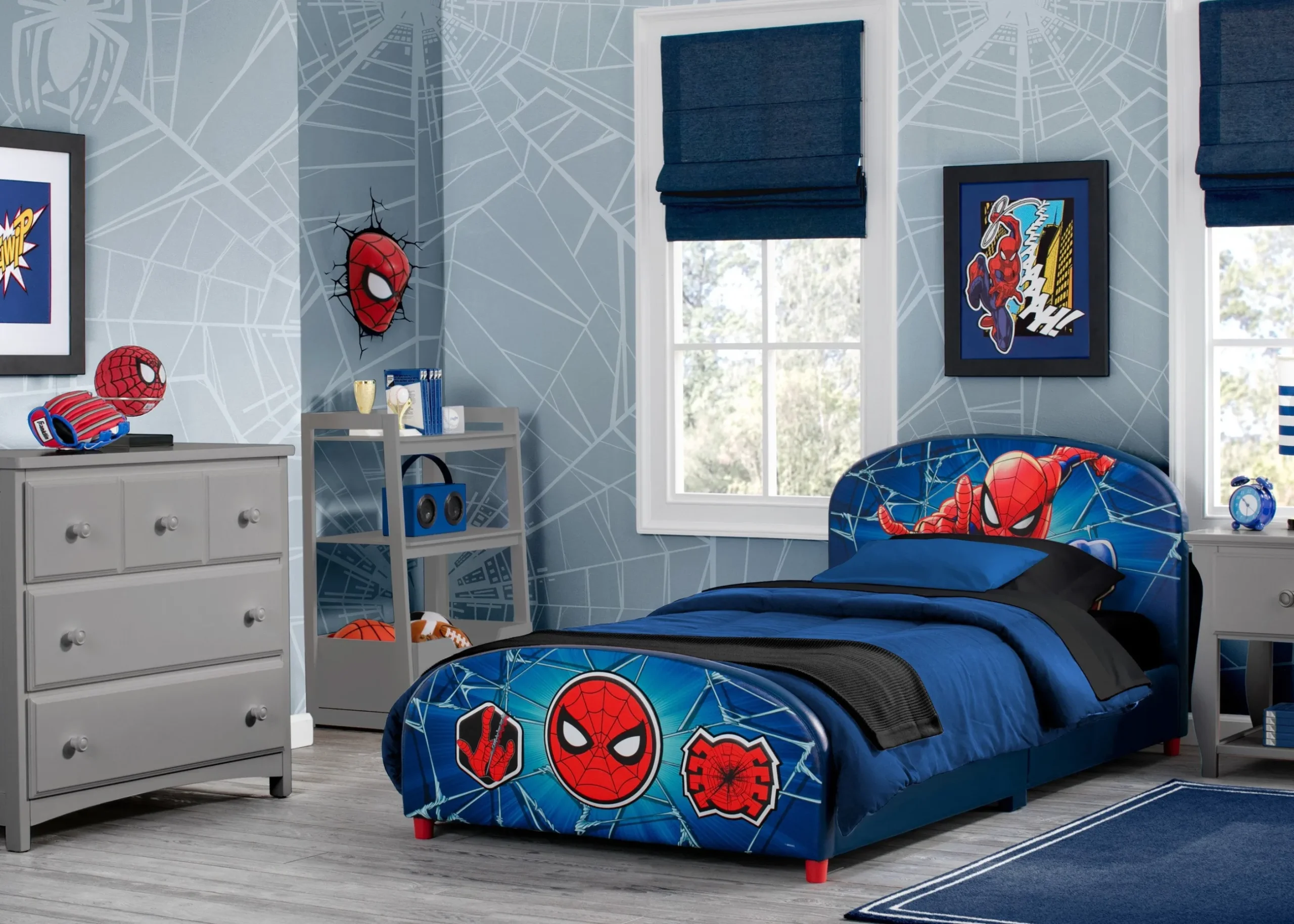 Twin Beds*Delta Children Spider-Man Upholstered Twin Bed
