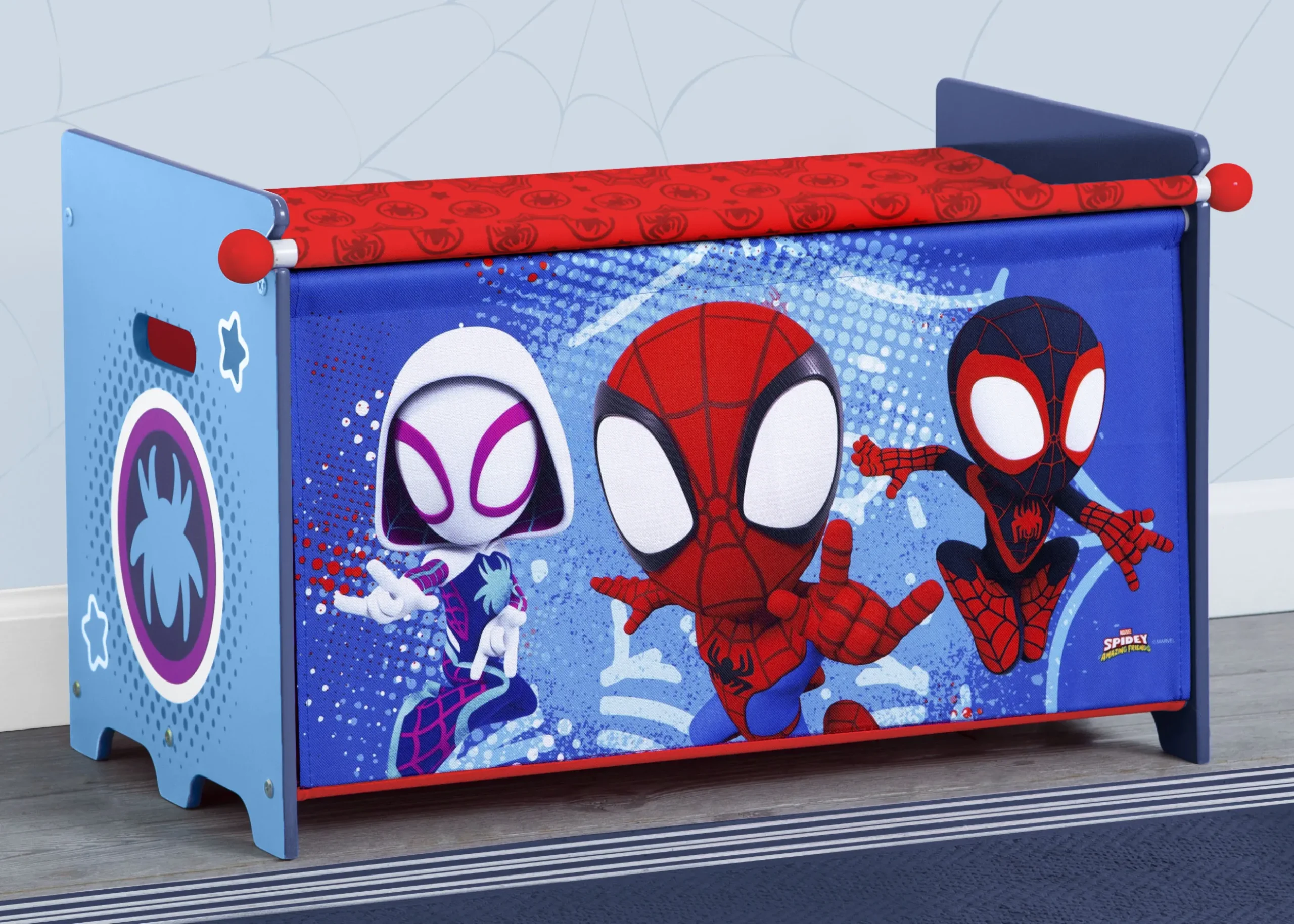 Book & Toy Storage*Delta Children Spidey and His Amazing Friends Toy Box with Retractable Fabric Top